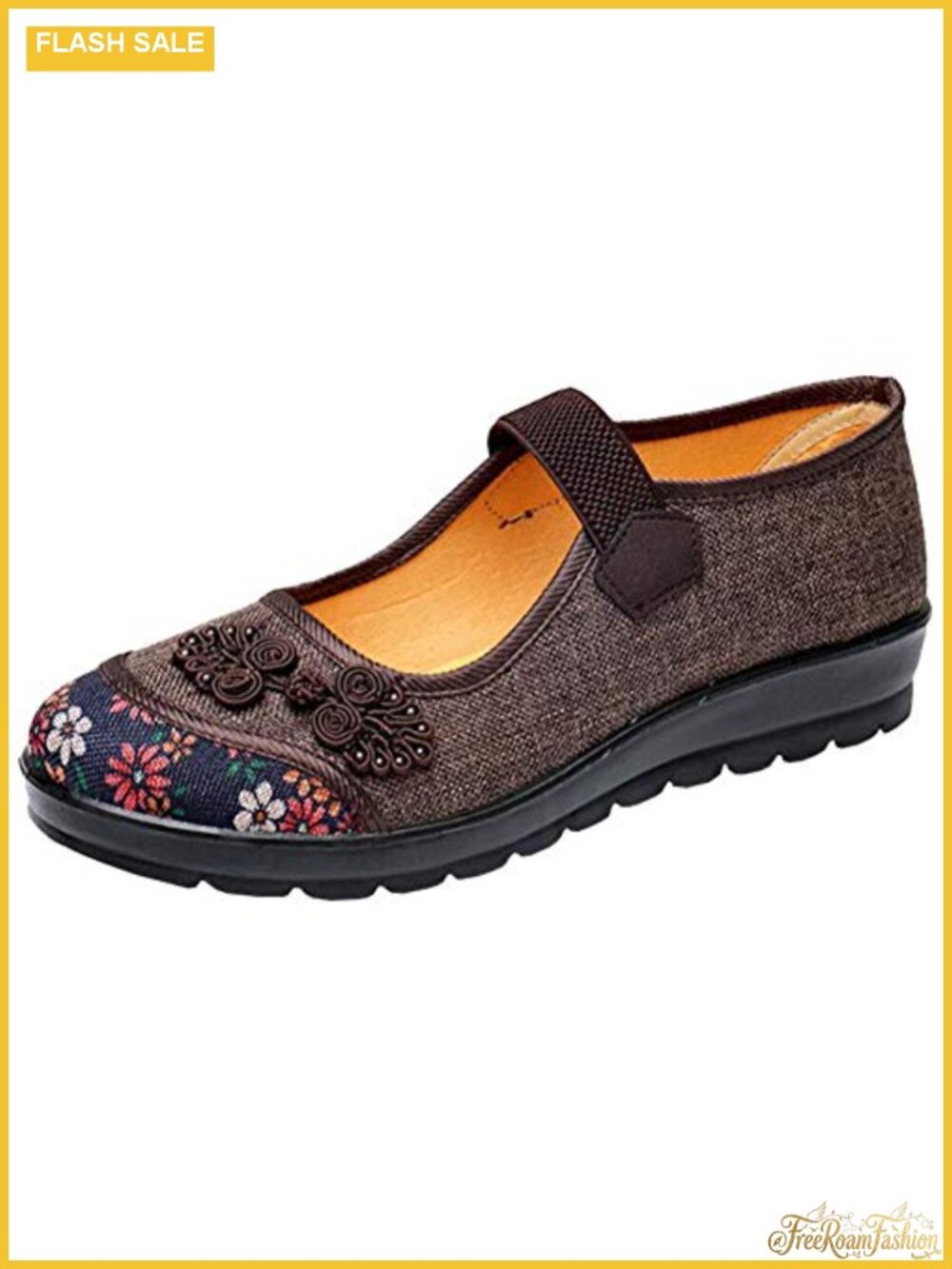 Women's Mary Jane Flats Breathable Cloth Non-Slip Elastic Band